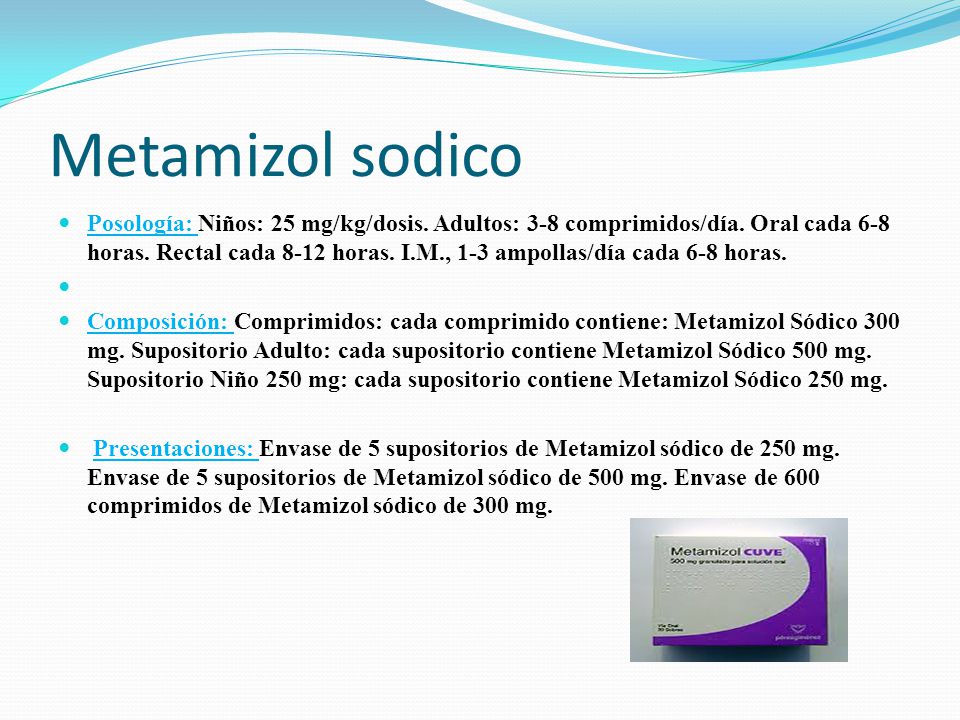 metamizol sodico jarabe dosis pediatrica